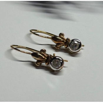 925 Sterling Silver Gold Plated CZ Earrings