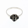 Vintage 925 Sterling Silver Black Onyx & Marcasites Ring Size 7