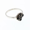 Vintage 925 Sterling Silver Black Onyx & Marcasites Ring Size 7