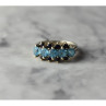 925 Sterling Silver Blue Spinel & Sapphires Ring Size 6.75