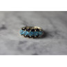 925 Sterling Silver Blue Spinel & Sapphires Ring Size 6.75