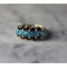 925 Sterling Silver Blue Spinel & Sapphires Ring Size 6.75
