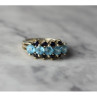 925 Sterling Silver Blue Spinel & Sapphires Ring Size 6.75