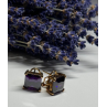 925 Sterling Silver Gold Plated Amethyst Earrings
