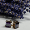 925 Sterling Silver Gold Plated Amethyst Earrings