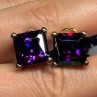 925 Sterling Silver Gold Plated Amethyst Earrings