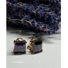 925 Sterling Silver Gold Plated Amethyst Earrings