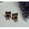 925 Sterling Silver Gold Plated Amethyst Earrings