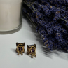 925 Sterling Silver Gold Plated Amethyst Earrings