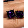 925 Sterling Silver Gold Plated Amethyst Earrings