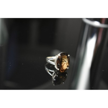 925 Sterling Silver Hessonite Ring Size 6.5
