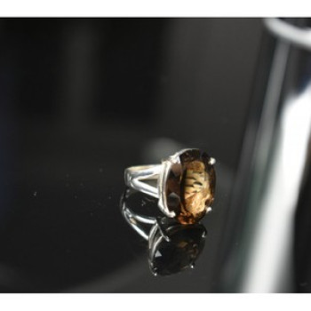 925 Sterling Silver Hessonite Ring Size 6.5