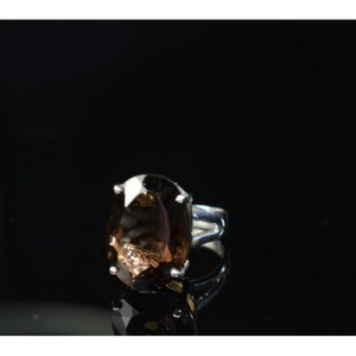 925 Sterling Silver Hessonite Ring Size 6.5