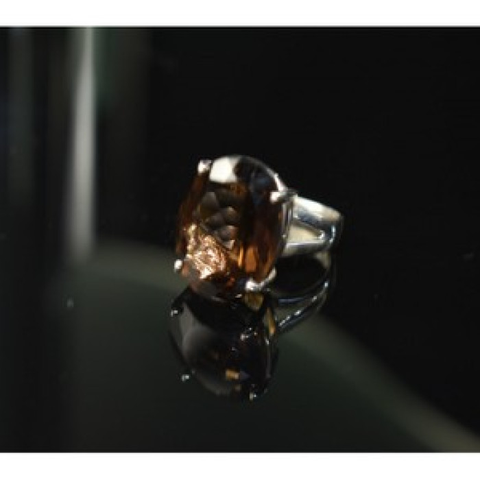 925 Sterling Silver Hessonite Ring Size 6.5