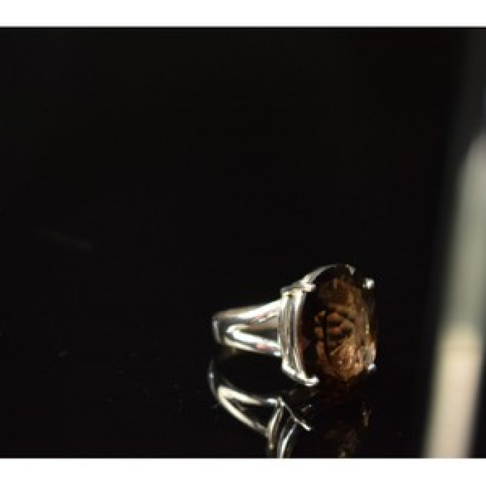 925 Sterling Silver Hessonite Ring Size 6.5