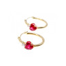 10K YELLOW GOLD RUBIES & DIAMONDS HEARTS EARRINGS