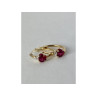 10K YELLOW GOLD RUBIES & DIAMONDS HEARTS EARRINGS