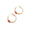 10K YELLOW GOLD RUBIES & DIAMONDS HEARTS EARRINGS