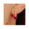 10K YELLOW GOLD RUBIES & DIAMONDS HEARTS EARRINGS