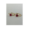 10K YELLOW GOLD RUBIES & DIAMONDS HEARTS EARRINGS