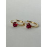 10K Yellow Gold Rubies & Diamonds Hearts Earrings