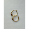 10K Yellow Gold Rubies & Diamonds Hearts Earrings