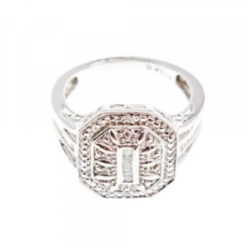925 Sterling Silver Diamonds Ring Size 8