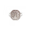 925 Sterling Silver Diamonds Ring Size 8