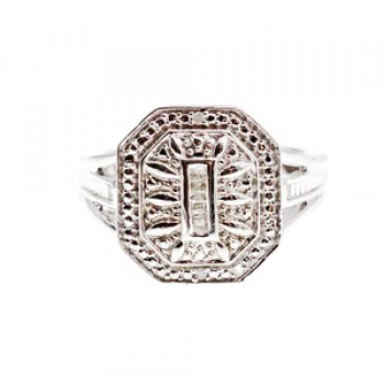 925 Sterling Silver Diamonds Ring Size 8
