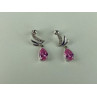 Stud Earrings with Pink & White CZ
