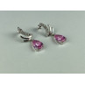 Stud Earrings with Pink & White CZ