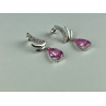 Stud Earrings with Pink & White CZ