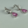 Stud Earrings With Pink & White CZ