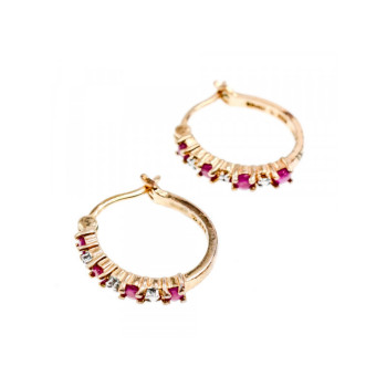 925 Sterling Silver Gold Plated Spinel Earrings