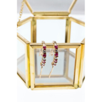 925 Sterling Silver Gold Plated Spinel Earrings