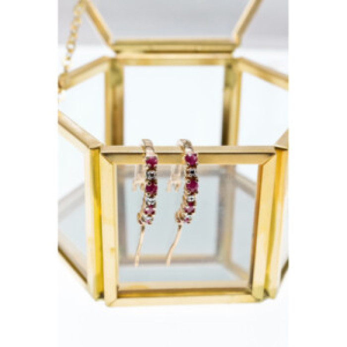 925 Sterling Silver Gold Plated Spinel Earrings