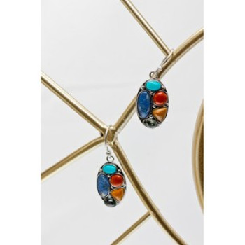 925 Sterling Silver Multicolor Jasper Earrings