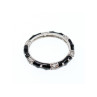 925 Sterling Silver Black Enamel & CZ Band Ring Size 11