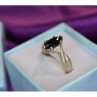 925 Sterling Silver Black Nephrite Ring Size 9