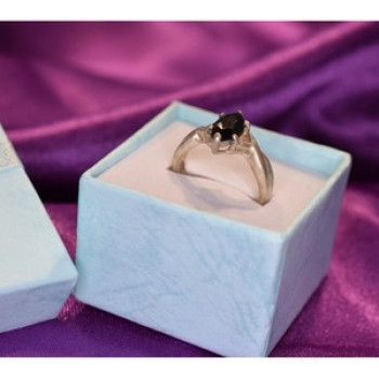 925 Sterling Silver Black Nephrite Ring Size 9