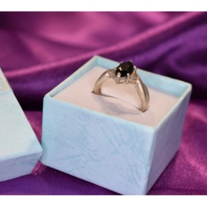 925 Sterling Silver Black Nephrite Ring Size 9