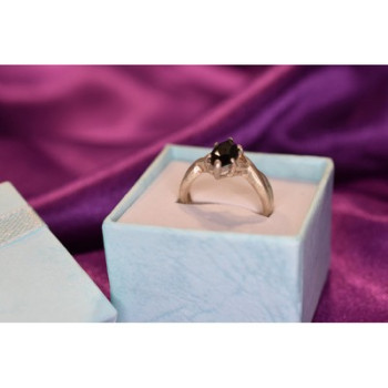 925 Sterling Silver Black Nephrite Ring Size 9