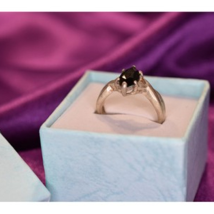 925 Sterling Silver Black Nephrite Ring Size 9