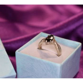 925 Sterling Silver Black Nephrite Ring Size 9