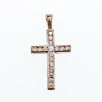 925 Sterling Silver CZ Cross Pendant
