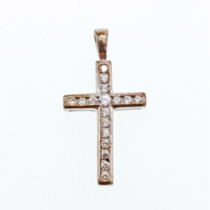 925 Sterling Silver CZ Cross Pendant