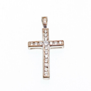 925 Sterling Silver CZ Cross Pendant