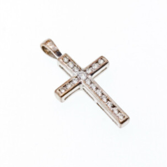 925 Sterling Silver CZ Cross Pendant