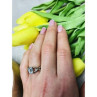 925 Sterling Silver Blue Spinel Ring Size 6.5