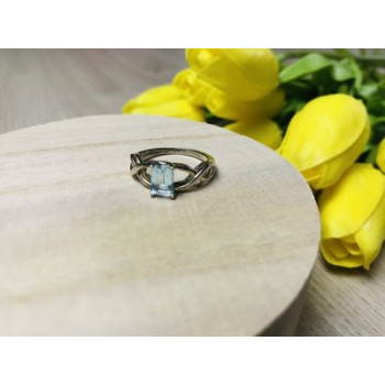 925 Sterling Silver Blue Spinel Ring Size 6.5